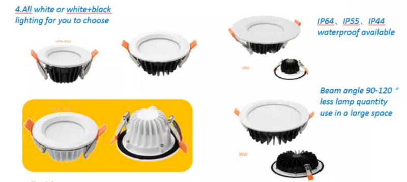 aluminum white black anti glare downlight 11