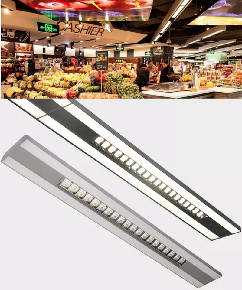 supermarket light system antiglare adjustable aluminium housing 8